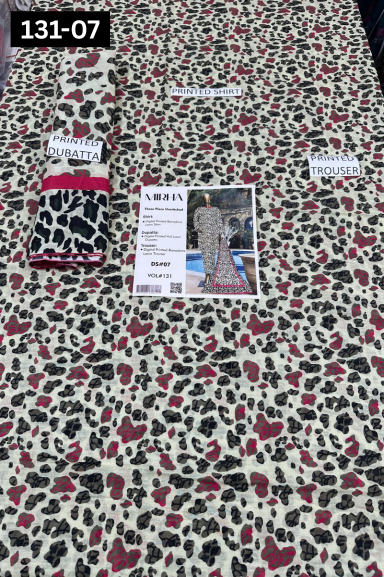 VOL 131 | DS 07 | DIGITAL PRINTED BANADORA LAWN 3PC VOIL LAWN DUPATTA