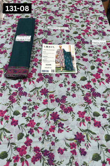 VOL 131 | DS 08 | DIGITAL PRINTED BANADORA LAWN 3PC VOIL LAWN DUPATTA