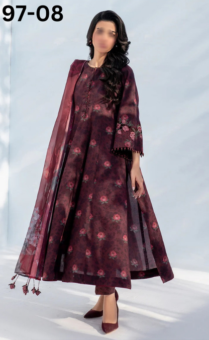VOL 97 | DS 08 | DIGITAL PRINTED LAWN 3PC LAWN DUPATTA