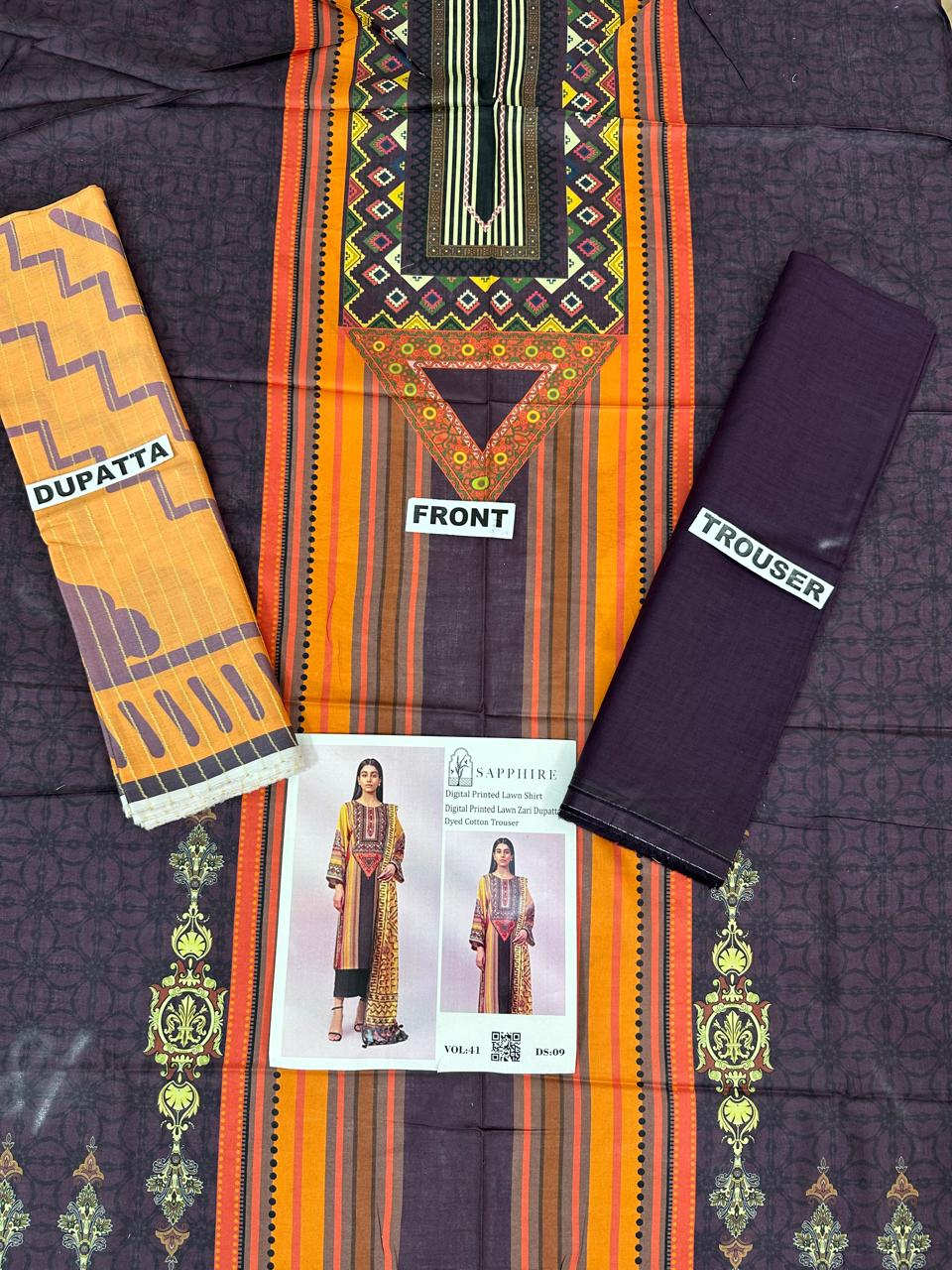 VOL 41 | DS 09 | DIGITAL PRINTED LAWN 3PC