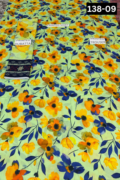 VOL 138 | DS 09 | DIGITAL PRINTED LAWN 3PC VOIL LAWN DUPATTA