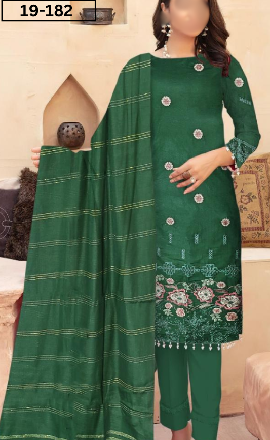 VOL 19 | DS 182 | LAWN EMROIDERED 3PC