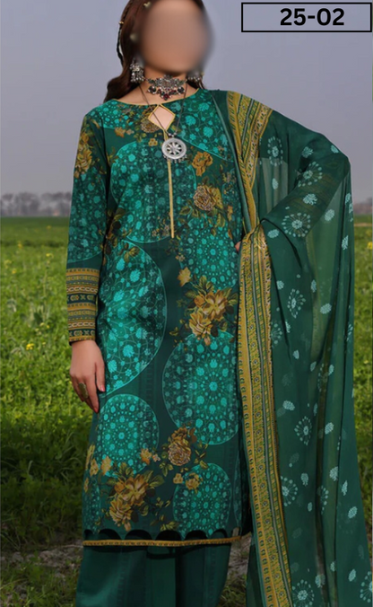 VOL 25 | DS 02 | DIGITAL PRINTED LAWN 3PC