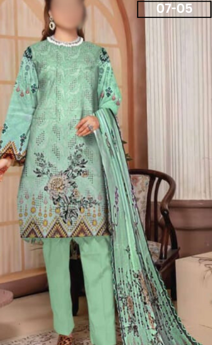 VOL 07 | DS 05 | DIGITAL PRINTED LAWN CHIKANKAARI 3PC