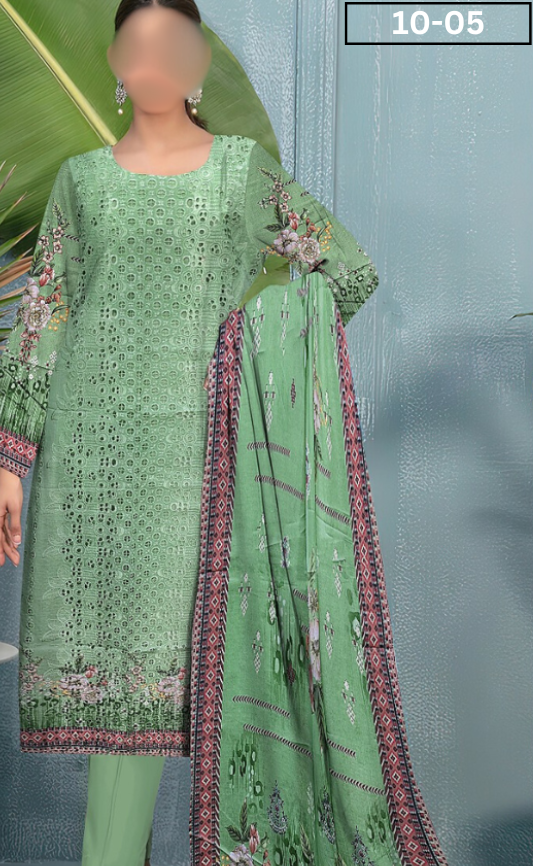 VOL 10 | DS 05 | DIGITAL PRINTED LAWN CHIKANKAARI 3 PC