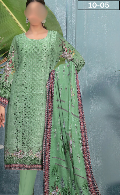 VOL 10 | DS 05 | DIGITAL PRINTED LAWN CHIKANKAARI 3 PC