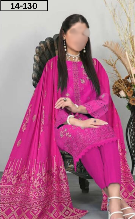 VOL 14 | DS 130 | EMBROIDERED LAWN  3PC