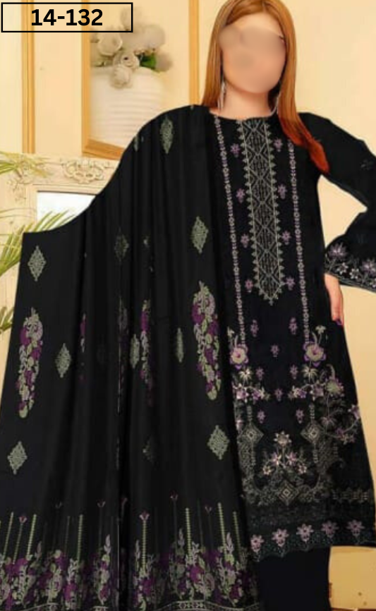 VOL 14 | DS 132 | EMBROIDERED LAWN  3PC