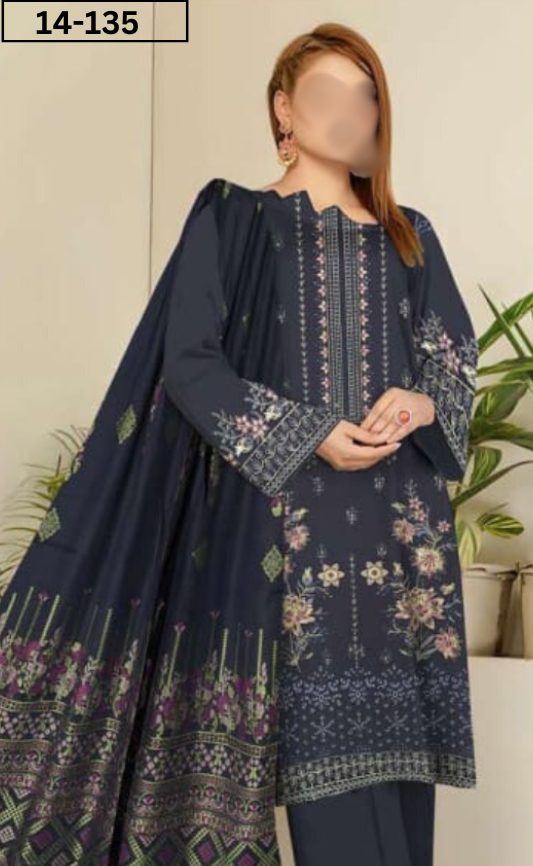 VOL 14 | DS 135 | EMBROIDERED LAWN  3PC