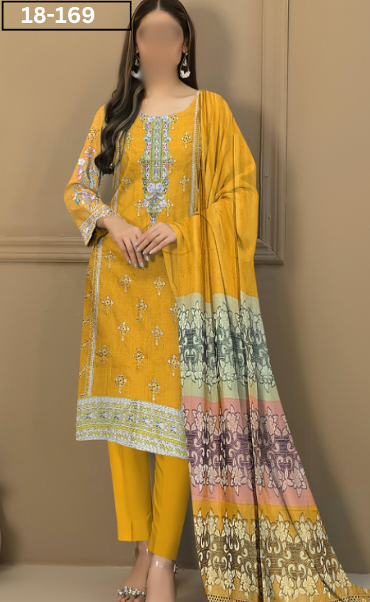 VOL 18 | DS 169 | LAWN EMBROIDERED 3PC