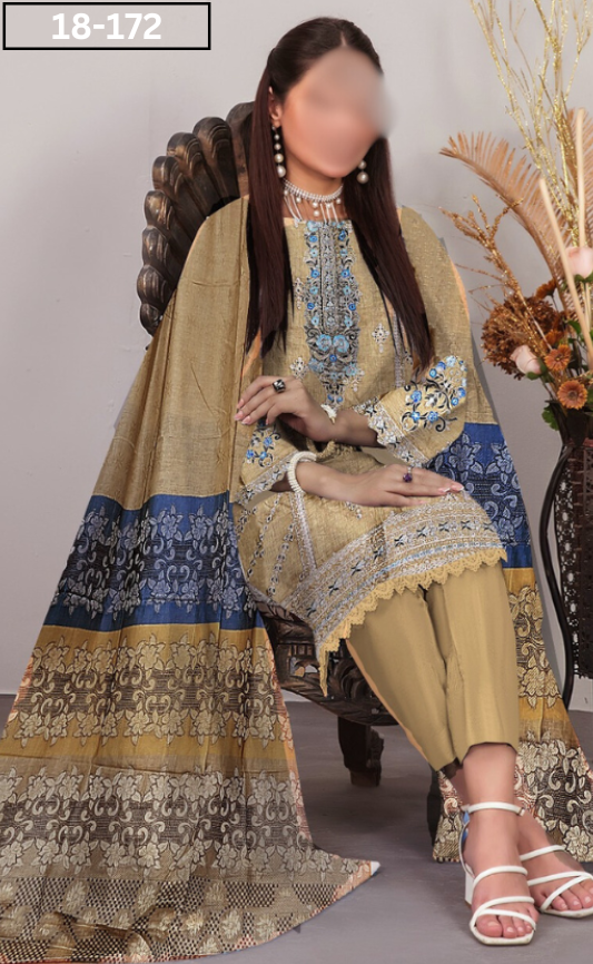 VOL 18 | DS 172 | LAWN EMBROIDERED 3PC