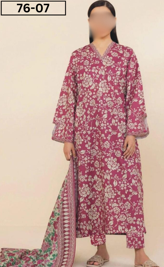 VOL 76 | DS 07 | DIGITAL PRINTED LAWN 3PC VOIL LAWN DUBATTA