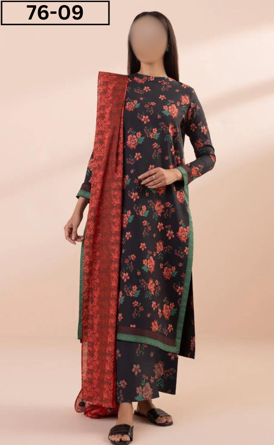 VOL 76 | DS 09 | DIGITAL PRINTED LAWN 3PC VOIL LAWN DUBATTA