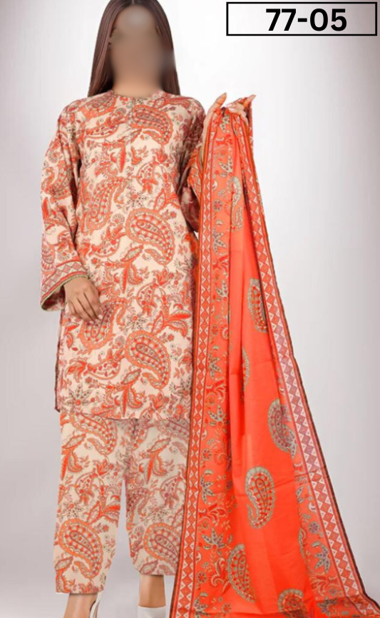 VOL 77 | DS 5 | BANA DORA PRINTED LAWN 3 PIECE
