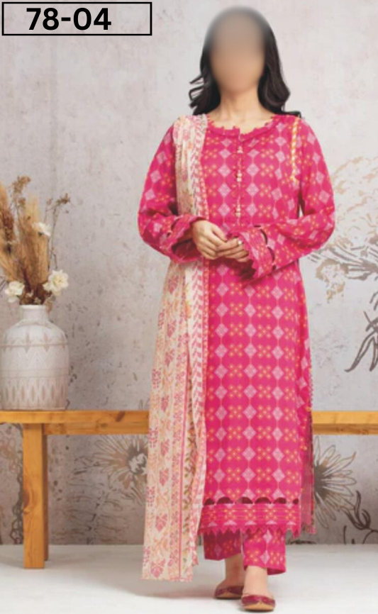 VOL 78 | DS 04 | BANA DORA PRINTED LAWN 3PC