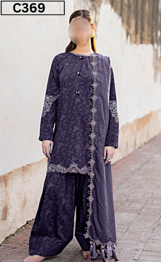 DIGITAL PRINTED LINEN 3PC | DS C369 |