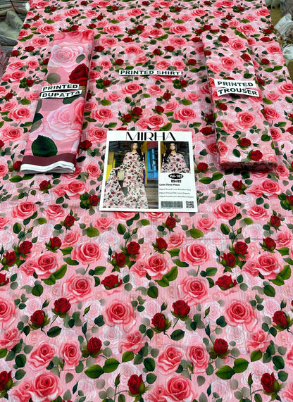 VOL 102 | DS 02| DIGITAL PRINTED BANA DORA LAWN 3PC VOIL LAWN DUPATTA