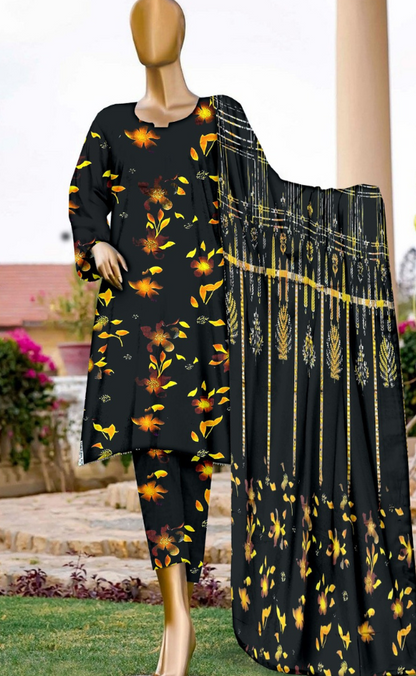 DIGITAL PRINTED LINEN 3PC | DS C322 |