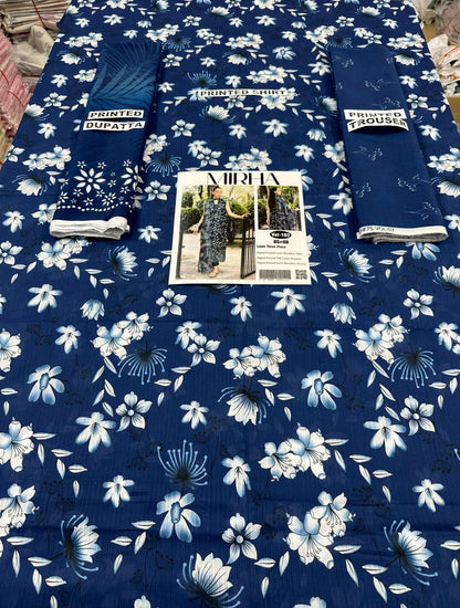 VOL 102 | DS 08 | DIGITAL PRINTED BANA DORA LAWN 3PC VOIL LAWN DUPATTA