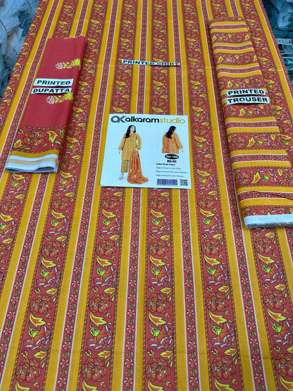 VOL 109 | DS 01 | DIGITAL PRINTED LAWN 3PC VOIL LAWN DUPATTA