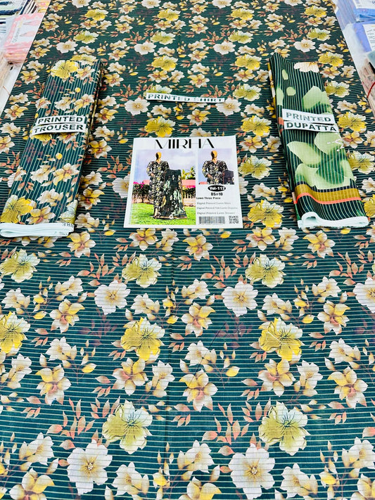 VOL 112 | DS 10 | DIGITAL PRINTED LAWN 3PC VOIL LAWN DUPATTA