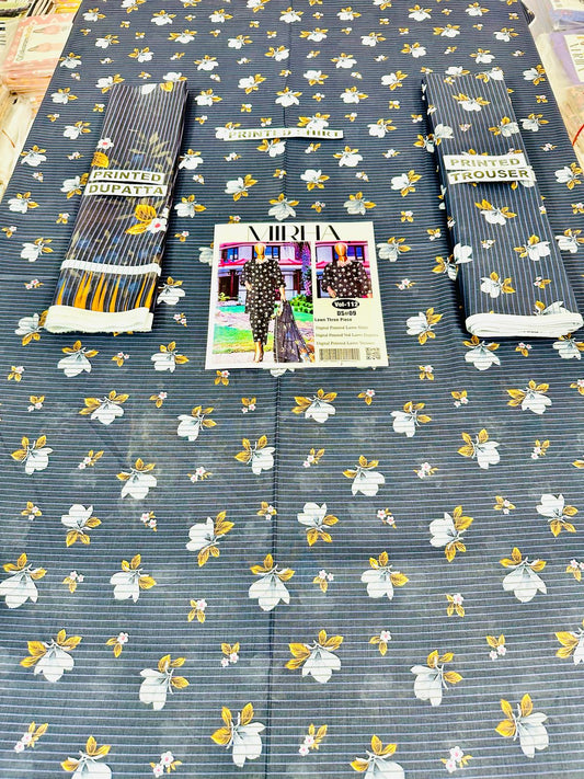 VOL 112 | DS 09 | DIGITAL PRINTED LAWN 3PC VOIL LAWN DUPATTA