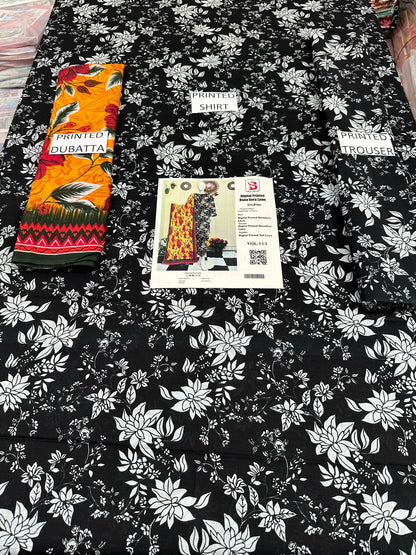 VOL 113 | DS 06 | DIGITAL PRINTED BANADORA LAWN 3PC VOIL LAWN DUPATTA