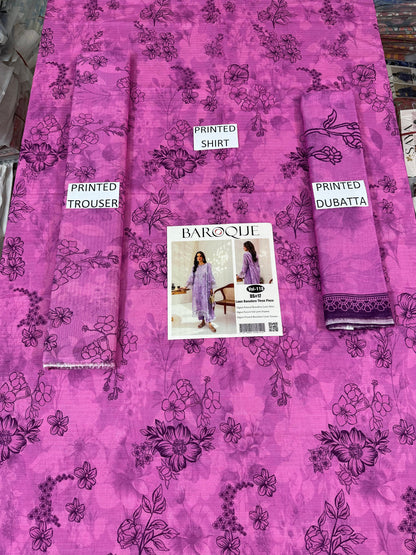 VOL 118 | DS 17 | DIGITAL PRINTED BANADORA LAWN 3PC VOIL LAWN DUPATTA