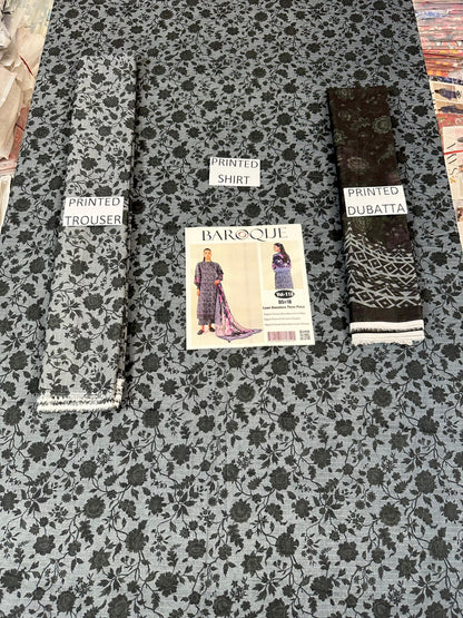 VOL 118 | DS 18 | DIGITAL PRINTED BANADORA LAWN 3PC VOIL LAWN DUPATTA