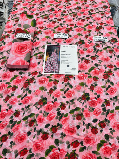 VOL 126 | DS 07 | DIGITAL PRINTED LAWN 3PC VOIL LAWN DUPATTA