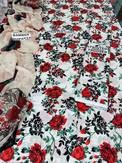 VOL 84 | DS 02 | DIGITAL PRINTED LAWN 3PC BAMBER DUPATTA