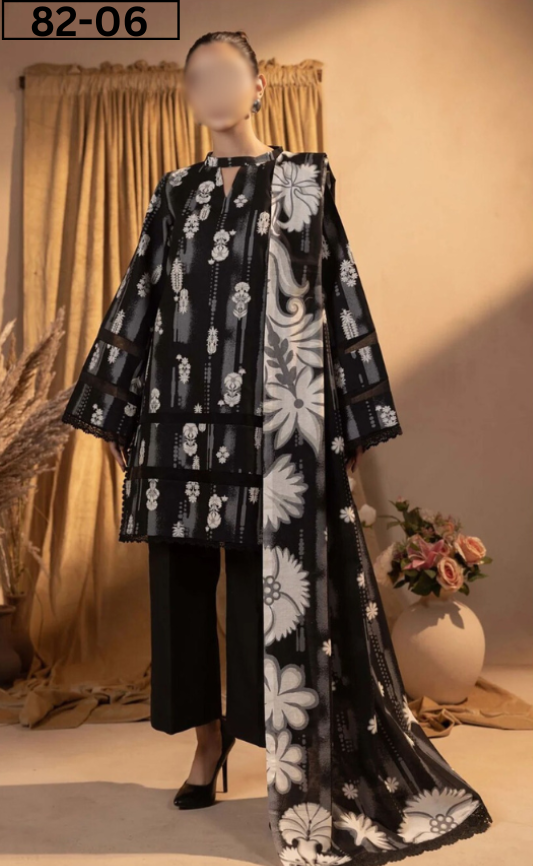 VOL 82 |DS 06| DIGITAL PRINTED LAWN 3PC