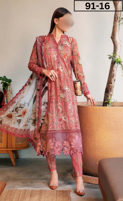 VOL 91 | DS 16 | DIGITAL PRINTED LAWN 3PC LAWN DUPATTA