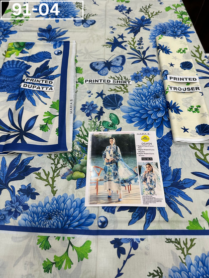 VOL 91 | DS 04 | DIGITAL PRINTED LAWN 3PC LAWN DUPATTA
