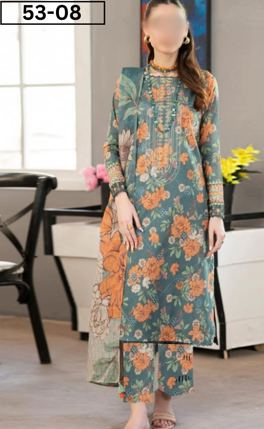 VOL 53 | DS 08 | DIGITAL PRINTED LINEN  3PC