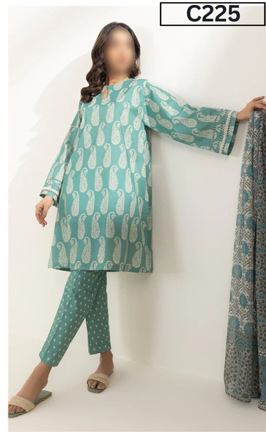 MIRHA LAWN DIGITAL PRINTED 3PC | DS C225 |