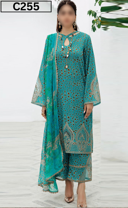 MIRHA LAWN DIGITAL PRINTED 3PC | DS C255 |