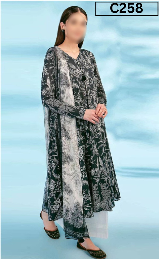 MIRHA LAWN DIGITAL PRINTED 3PC | DS C258 |