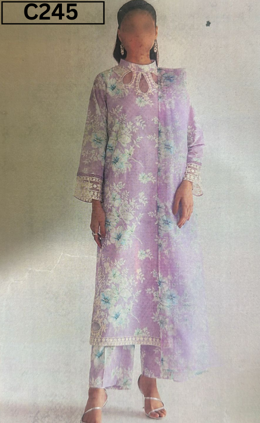 MIRHA LAWN DIGITAL PRINTED 3PC | DS C245 |