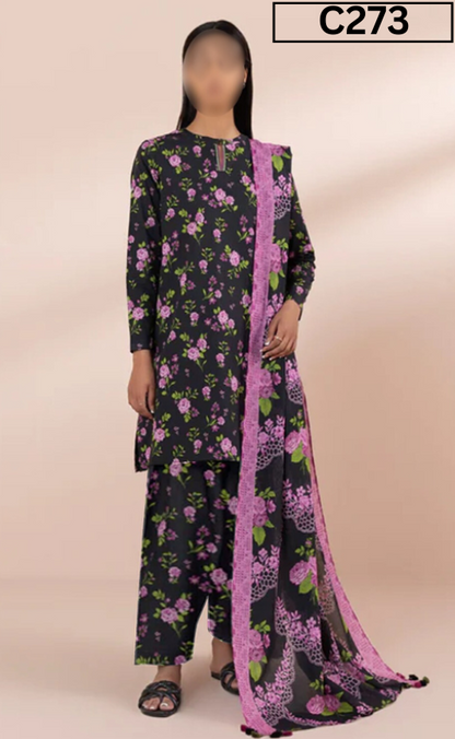 MIRHA LAWN DIGITAL PRINTED 3PC | DS C273 |