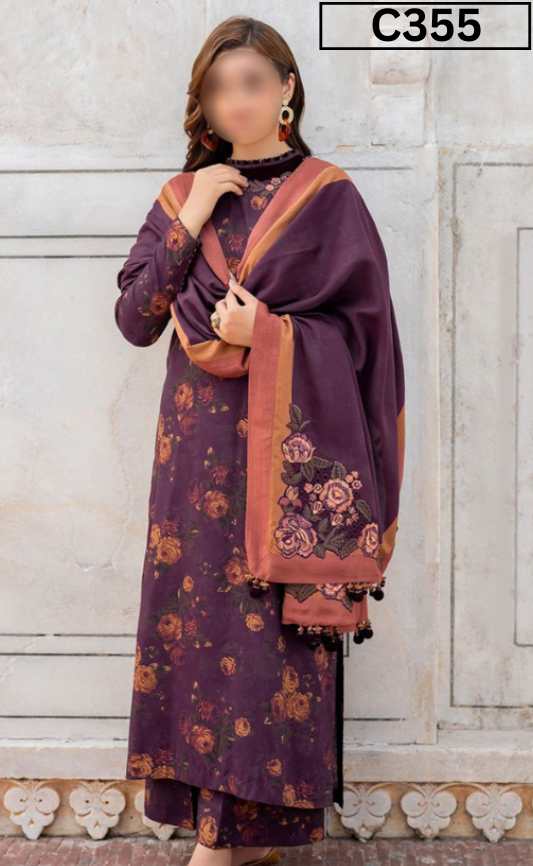 DIGITAL PRINTED LINEN 3PC | DS C355 |