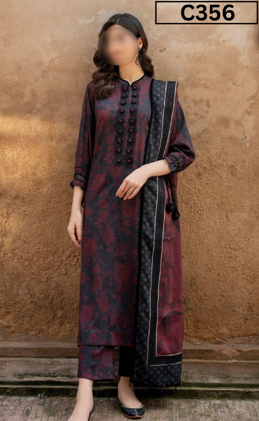 DIGITAL PRINTED LINEN 3PC | DS C356 |