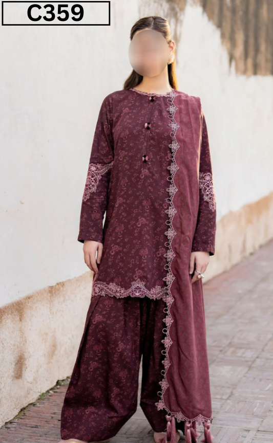DIGITAL PRINTED LINEN 3PC | DS C359 |